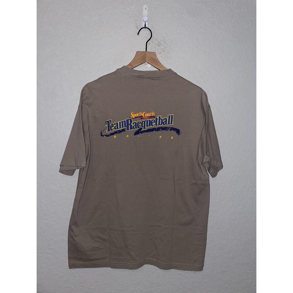 Vintage Racquetball Shirt Sports Courts Team 94-95 Brown Tee 90s VTG 1995 Large